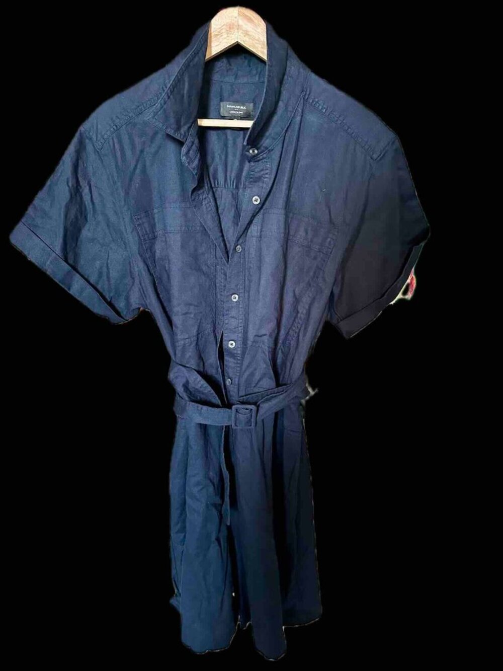NWOT Banana Republic Romper LinenBlend Navy indigo UtilityJumpsuit XL New